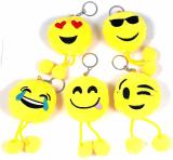 ECSTASY Combo of 5 Smiley With legs Keychain Key Chain