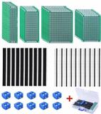IDUINO 30 Pcs Double Sided PCB Board Kit 4 Sizes Circuit Board with 20 Pcs 40 Pin 2.54mm Header Connector for DIY(Bonus: 10 Pcs Screw Terminal Blocks Electronic Components Electronic Hobby Kit
