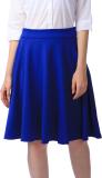 Cation Solid Women A-line Blue Skirt