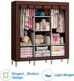 Traders5253 6+2 Shelves 3 door 88143 Carbon Steel Collapsible Wardrobe (Finish Color - Plain, DIY(Do-It-Yourself))