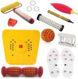 Accufit AG46 Acupressure Massager Tools Combo Kit with Multipurpose Roller Massager (Pyramidal cuts) + Bio-Magnetic Power Foot Mat (Magneto-Therapy) for Stress and Pain Relief Massager (Multicolor)