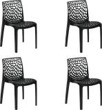 Supreme Web Plastic Outdoor Chair (Black, Pre-assembled)