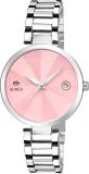 Aurex Elegant Pink Dial Date Functioning Stainless Steel Bracelet Watch for Women/Girl Analog Watch  - For Women