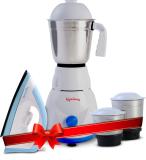 Lifelong LLCMB02 500 W Mixer Grinder White, 3 Jars & 1100 W Dry Iron White, Blue Super Combo (LLCMB02 | 3 Jars | White, Blue)