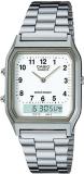 CASIO AQ-230A-7BMQ Vintage AQ-230A-7BHDF White Dial Silver Stainless Steel Band Analog-Digital Watch  - For Men & Women