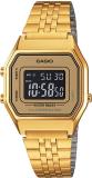 CASIO Vintage LA680WGA-9BDF Black Dial Gold Stainless Steel Band Digital Watch  - For Men & Women