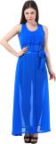 My Swag Women Solid A-line Kurta (Blue)