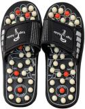 ZURU BUNCH ZB ACCU YOGA PADUKA 08 BLACK ZURU BUNCH Spring Acupressure Magnetic Therapy Sandals/Foot Massager Slipper/Rotating Acupressure Foot Slippers for Men & Women:- SIZE 8UK (BLACK ) Massager (Black)