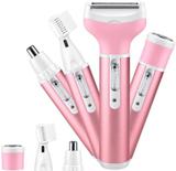 Kemei KM-6637 Multi functional 4 in 1 Rechargeable Women Body   Shaver For Women (Pink)