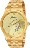 JAINX Premium Golden Day & Date Function Dial Analog Watch  - For Men