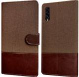 Spicesun Flip Cover for Samsung Galaxy A50s, Samsung Galaxy A30s, Samsung Galaxy A50 (Brown, Dual Protection, Pack of: 1)