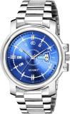 ADAMO Designer DAY AND DATE FUNCTIONING Blue Dial Round Shaped with Stainless Steel Chain Premium watch for Men and Boys Analog Watch  - For Men