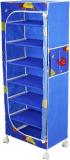 LITTLE ONE'S 7 Shelves Powder Coated Carbon Steel Collapsible Wardrobe (Finish Color - Aquatic Blue, DIY(Do-It-Yourself))