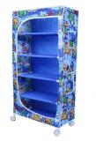 LITTLE ONE'S 5 Shelves Aquatic Powder Coated Carbon Steel Collapsible Wardrobe (Finish Color - Jungle Blue, DIY(Do-It-Yourself))