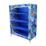 LITTLE ONE'S 4 Shelves Powder Coated Carbon Steel Collapsible Wardrobe (Finish Color - Jungle Blue, DIY(Do-It-Yourself))