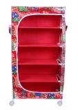 Homeeva 5 Shelves Powder Coated Carbon Steel Collapsible Wardrobe (Finish Color - Animal Red, DIY(Do-It-Yourself))