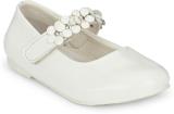 Tuskey Girls Velcro Ballerinas (White)