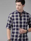 Roadster Men Checkered Casual Grey Shirt