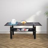 Hometown Morlety Glass Coffee Table (Finish Color - Black, Knock Down)