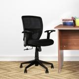 Hometown ASPIRE Fabric Office Arm Chair (Black, Knock Down)