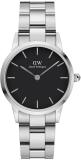 DANIEL WELLINGTON Iconic Link 28mm Silver Black Dial Iconic Link Black color Round - 28 mm diameter Analog Watch  - For Women