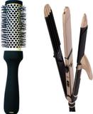 VEGA 3 in 1 Hair Styler - Straightener, Curler and Crimper (VHSCC-01) with Premium Hot Curl Brush Personal Care Appliance Combo (Hair Styler)