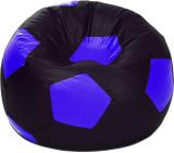 STYLE HOMEZ XXXL Football Bean Bag Bean Bag Chair  With Bean Filling (Black, Blue)