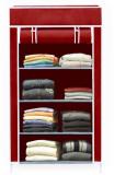 mr extension maroon 4 shelf PVC Collapsible Wardrobe (Finish Color - Maroon, DIY(Do-It-Yourself))