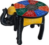 monika art Hand-Crafted Wooden Elephant Stool, Emboss Painted (Multicolored) Stool (Multicolor, DIY(Do-It-Yourself))