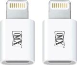 MX Lightning Cable 0 m 2Pcs of Micro USB To Lightning 8 Pin Data Charger Adapter Converter Connector (Compatible with All iPhones (5,6,7,8 & X Series) , iPad & iPod, White, Pack of: 2)