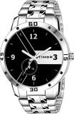 Timor F-TM517 Black Dial Silver Stainless Steel Chain Strap Water Resistant Quartz Boys Analog Watch  - For Men