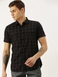 Moda Rapido Men Checkered Casual Black Shirt