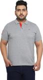 American Crew Solid Men Polo Neck Grey T-Shirt