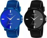 Casado Combo of 2 Black and Blue Mesh Silicone Straps with Premium Dual Tone Dials Combo of 2 Black and Blue Mesh Silicone Straps with Premium Dual Tone Dials Analog Watch  - For Men