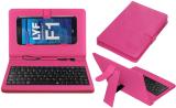 ACM Keyboard Case for Lyf Water F1 (Pink, Cases with Holder, Pack of: 1)