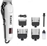Kemei KM-809A Fully Waterproof Trimmer 120 min  Runtime 4 Length Settings (White)