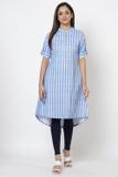 BIBA Women Printed A-line Kurta (Blue)
