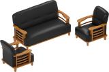 Sekar Lifestyle Home & Office Series Leatherette 3 + 1 + 1 Sofa Set (Black, Pre-assembled)