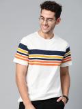 Mast & Harbour Striped Men Round Neck Multicolor T-Shirt