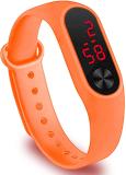 Navmi Digital Boy's & Girl's Watch Black Dial (Orange Strap, Size : FREE)