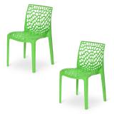 Supreme Plastic Outdoor Chair (Parrot Green, Set of 2, Pre-assembled)