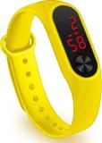 connate enterprise M2 Black LED Band Unisex Watch For Kids (Yellow Strap, Size : Free)