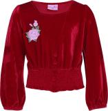 Cutecumber Girls Party Polyester Full Sleeve Top (Red, Pack of 1)