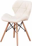 Finch Fox Eames Replica Faux Leather Dining Chair/Cafe Chair/Side Chair/Accent Chair Leatherette Dining Chair (Set of 1, Finish Color - Off White)