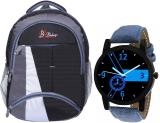 blubags Super Casual Backpack, College Bag, Trending Analogue Boys Watch 36 L Laptop Backpack (Black)