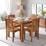 Wopno Furniture Pure Sheesham Urban Chair Solid Wood 4 Seater Dining Set (Finish Color -Honey Teak, DIY(Do-It-Yourself))