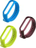 Like Star Soft Silicon Replacement Band Strap for M5_Pack of 3 (green,wine red,sky blue) Smart Band Strap (Mullti Color)