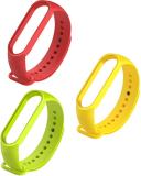 Like Star Soft Silicon Replacement Band Strap for M5_Pack of 3 (green,yellow,red) Smart Band Strap (Mullti Color)