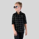 MashUp Boys Checkered Casual Black Shirt