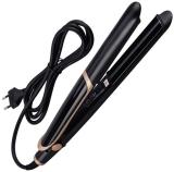 SDMS Women hair strightner Portable Straight Volume Dual-use Infrared Professional Hair Flat Iron Curler Hair Straightener (Black)